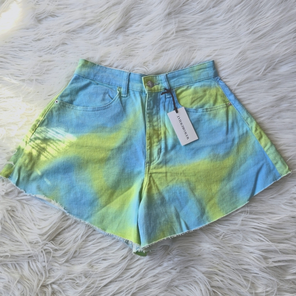 NWT Tie-Dye Blue and Green Women's Shorts